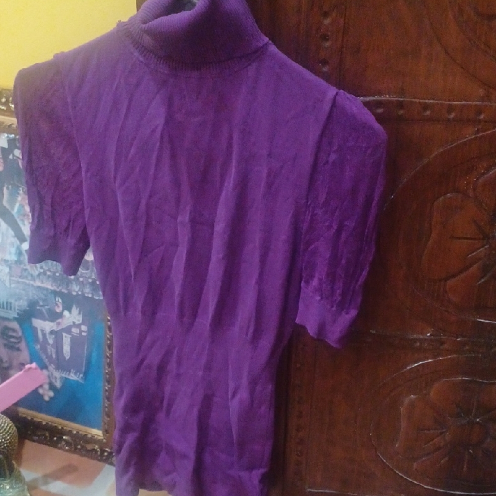 Purple Turtleneck Women's Top